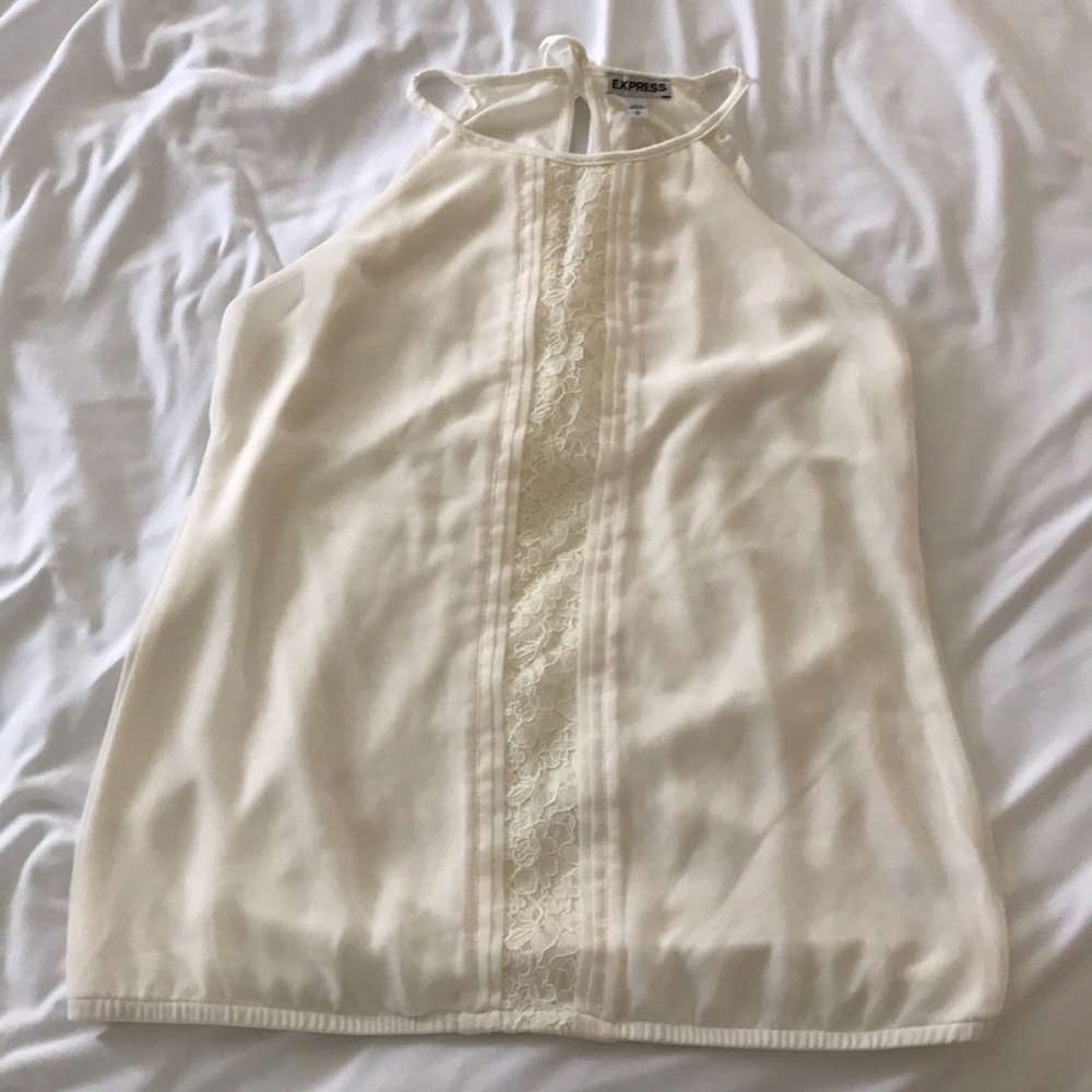 Cream and lace tank